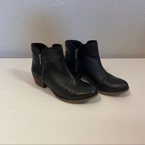 Lucky Brand Black Leather Basel Ankle Booties Sz 7